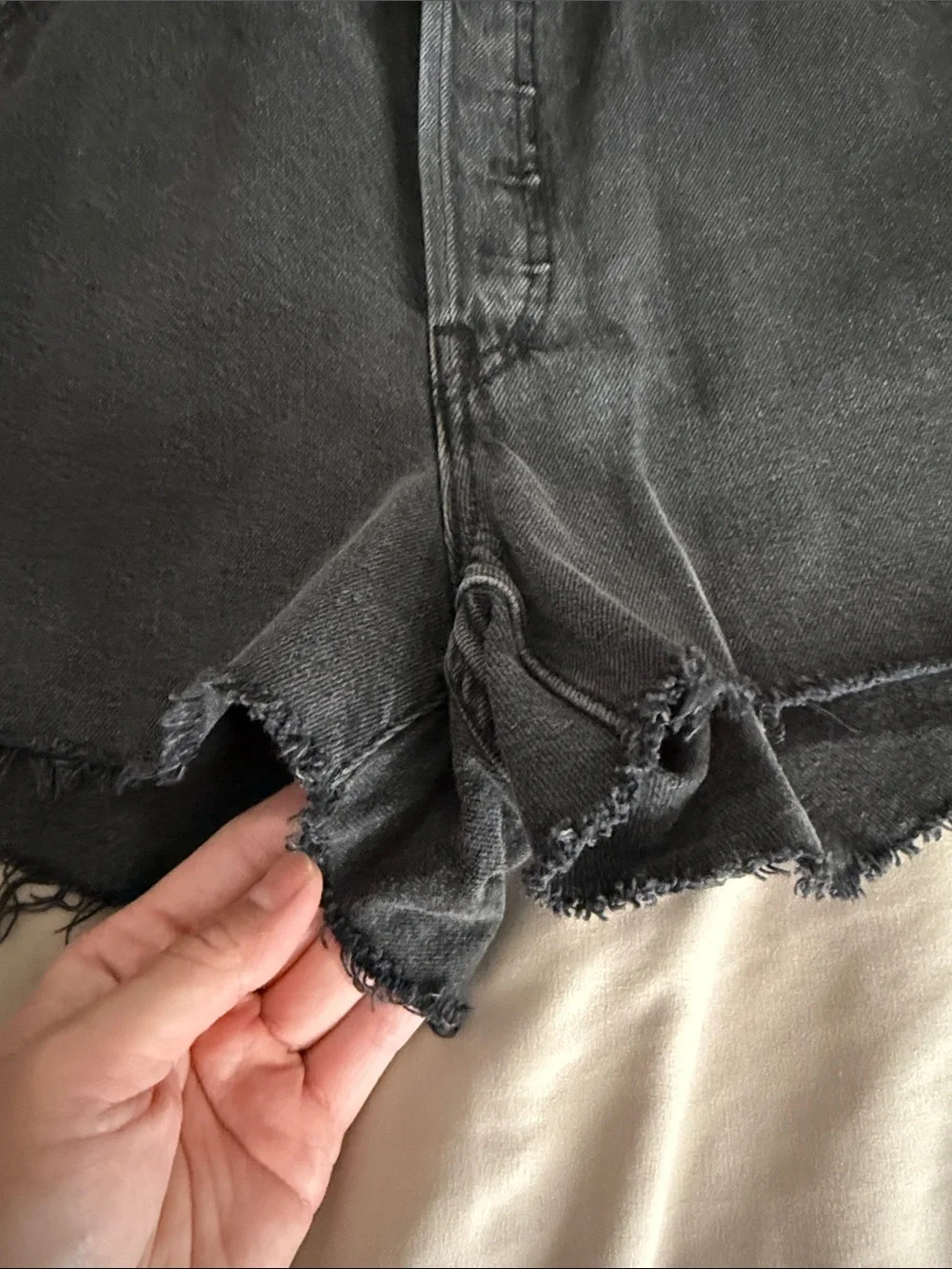 Levi 501 Black Denim Cutoff Shorts